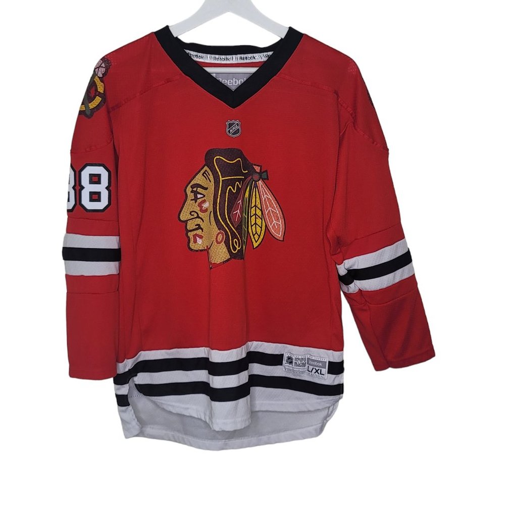 Reebok Patrick Kane Chicago Blackhawk Hockey NHL Jersey Youth Size L/XL Red